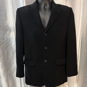 Stanley Blacker Black Suit Blazer Lined Padded Youth 16P Black Tie Event Party